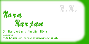 nora marjan business card