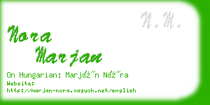 nora marjan business card